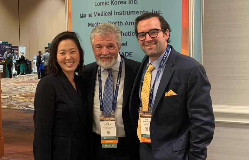 Dr. Montague with Dr. Lee and Dr. Quatela at the 2023 AAFPRS annual conference.
