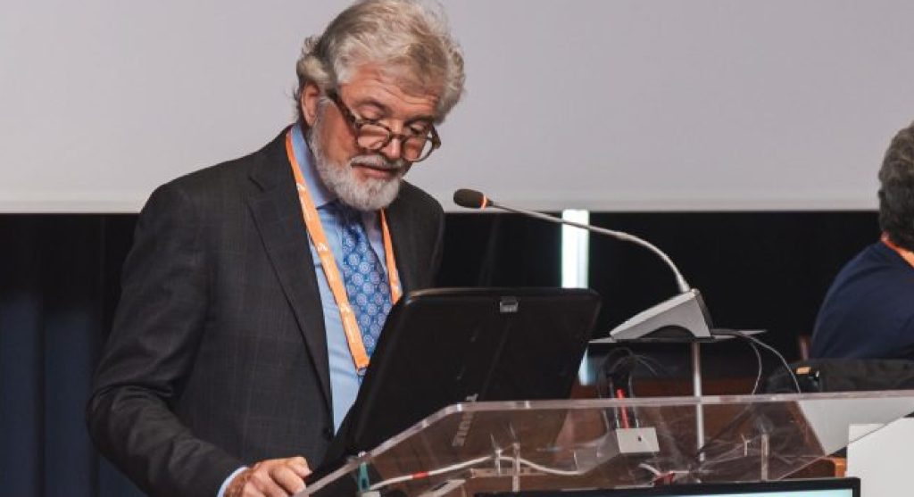 Dr. Quatela speaking at the 2023 European Academy of Facial Plastic Surgery annual meeting in Verona.