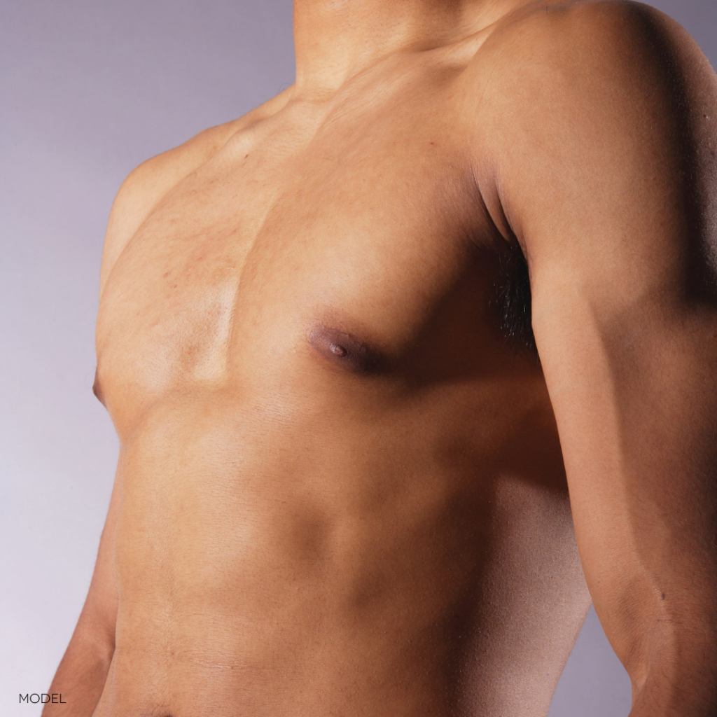 close up of muscular male chest